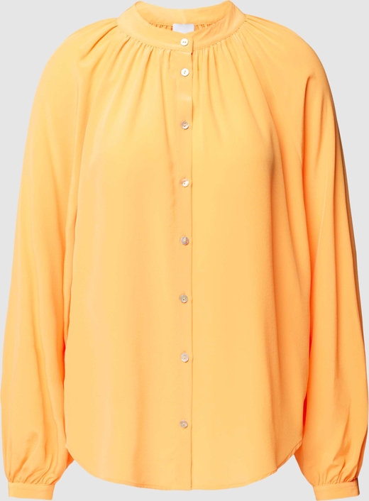 Żółta bluzka Tonno & Panna z długim rękawem z jedwabiu w stylu casual