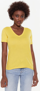 Żółta bluzka United Colors Of Benetton z krótkim rękawem w stylu casual