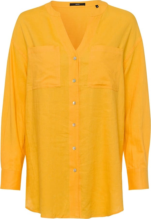 Żółta bluzka Zero w stylu casual z dekoltem w kształcie litery v