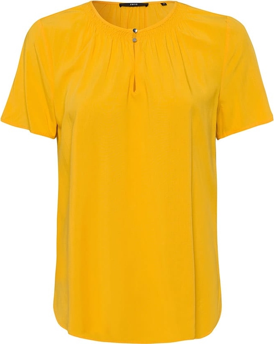 Żółta bluzka Zero z okrągłym dekoltem z krótkim rękawem