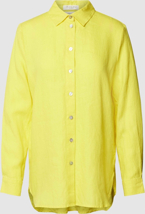 Żółta koszula Christian Berg Woman w stylu casual z lnu