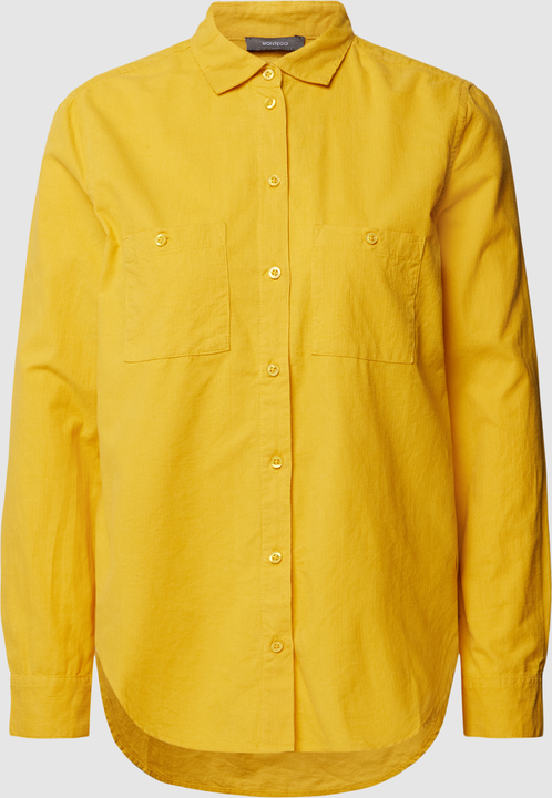 Żółta koszula Montego w stylu casual z długim rękawem