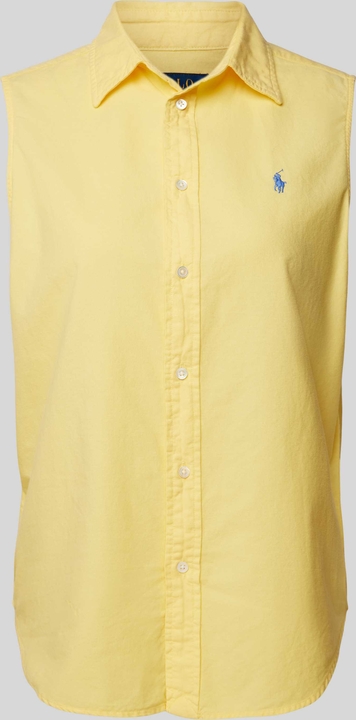 Żółta koszula POLO RALPH LAUREN z kołnierzykiem bez rękawów z bawełny