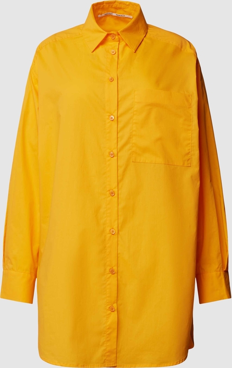 Żółta koszula Second Female z bawełny w stylu casual z kołnierzykiem