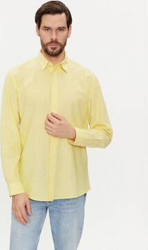 Żółta koszula Selected Homme w stylu casual z klasycznym kołnierzykiem