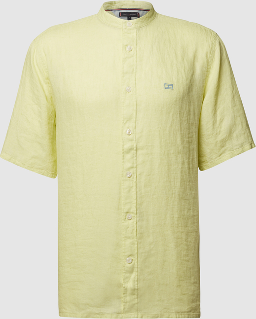 Żółta koszula Tommy Hilfiger w stylu casual z krótkim rękawem