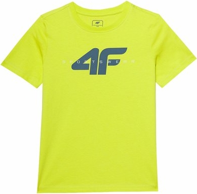 Żółta koszulka dziecięca 4F ze skóry dla chłopców