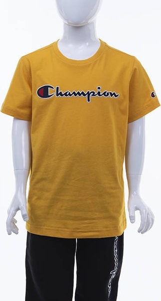 Żółta koszulka dziecięca Champion dla chłopców z krótkim rękawem