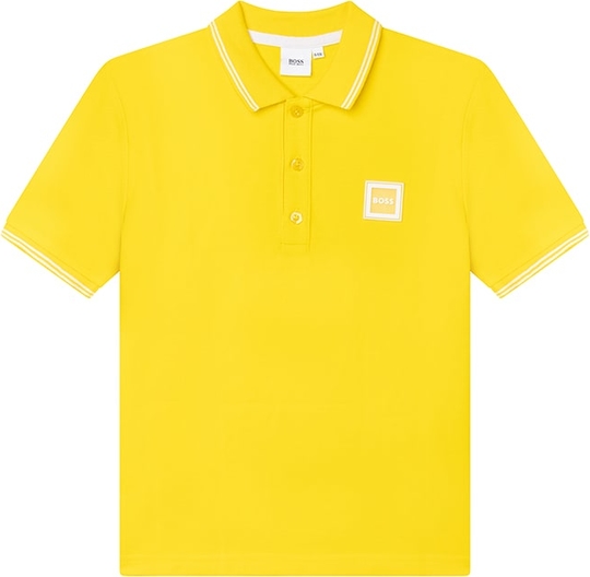 Żółta koszulka dziecięca Hugo Boss z bawełny