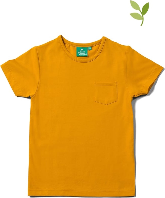 Żółta koszulka dziecięca Little Green Radicals dla chłopców z bawełny