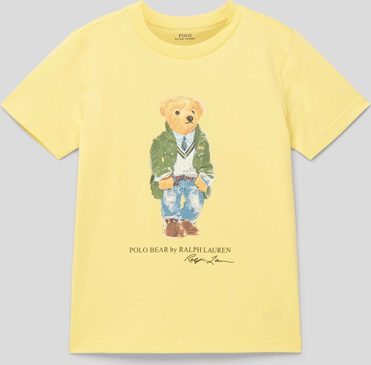 Żółta koszulka dziecięca POLO RALPH LAUREN z bawełny dla chłopców