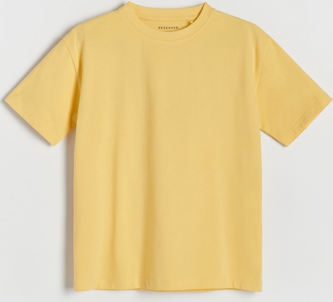 Żółta koszulka dziecięca Reserved z krótkim rękawem z dzianiny