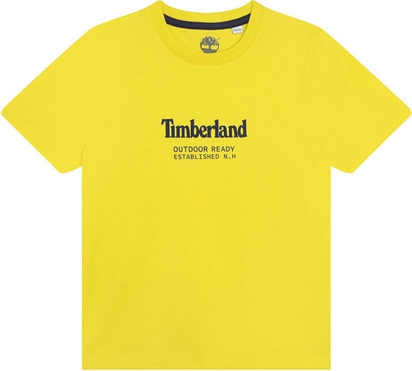 Żółta koszulka dziecięca Timberland z bawełny dla chłopców
