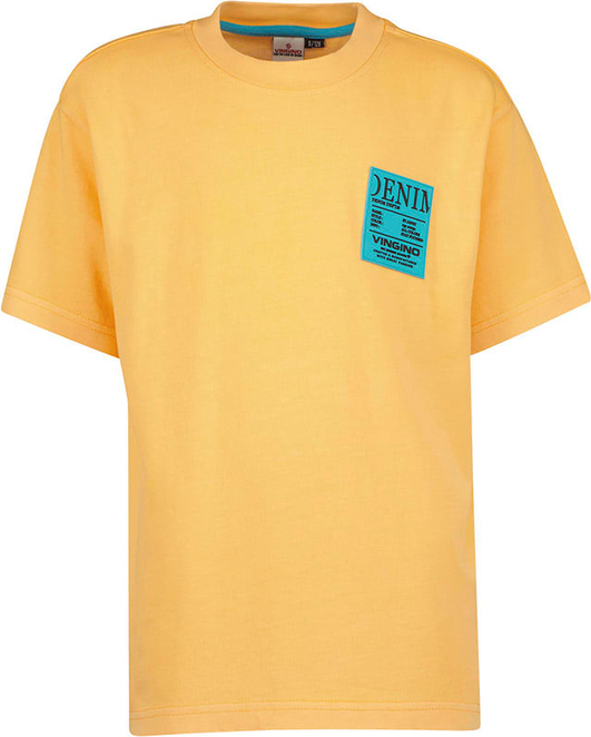 Żółta koszulka dziecięca Vingino dla chłopców z bawełny