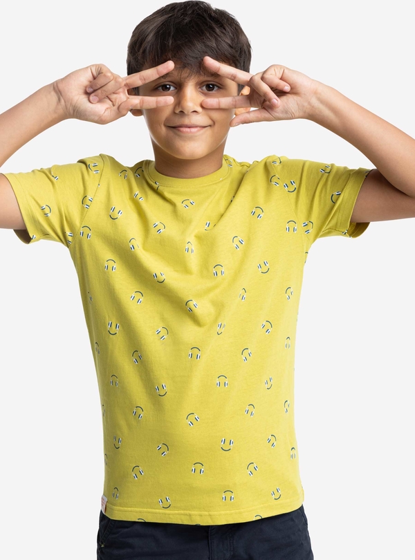 Żółta koszulka dziecięca Volcano z krótkim rękawem