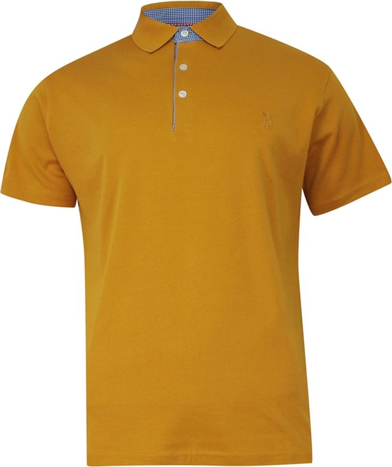 Żółta koszulka polo Expoman w stylu casual z krótkim rękawem