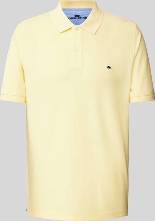 Żółta koszulka polo Fynch Hatton z krótkim rękawem w stylu casual z bawełny