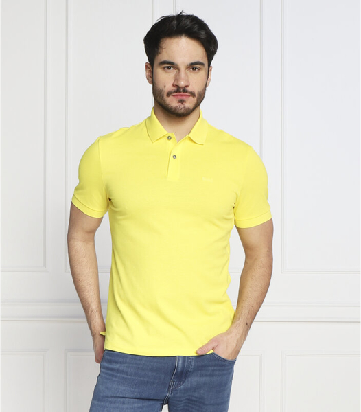 Żółta koszulka polo Hugo Boss w stylu casual