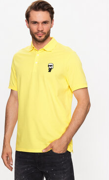 Żółta koszulka polo Karl Lagerfeld z krótkim rękawem