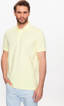 Żółta koszulka polo Karl Lagerfeld z krótkim rękawem w stylu casual