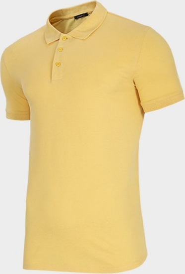 Żółta koszulka polo Outhorn w stylu casual z krótkim rękawem