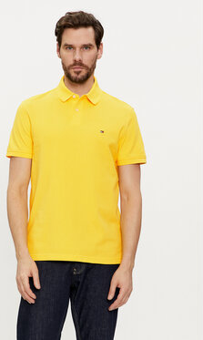 Żółta koszulka polo Tommy Hilfiger w stylu casual