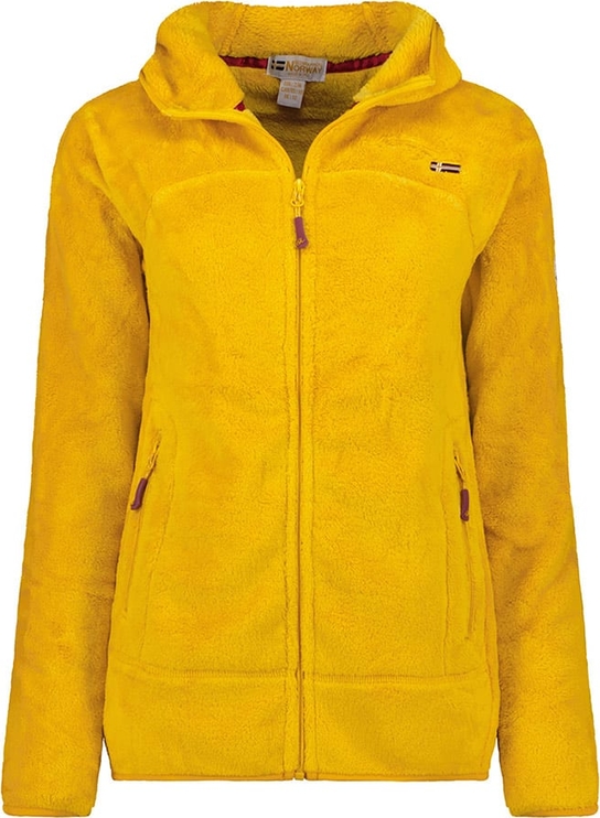 Żółta kurtka Geographical Norway z polaru krótka w stylu casual