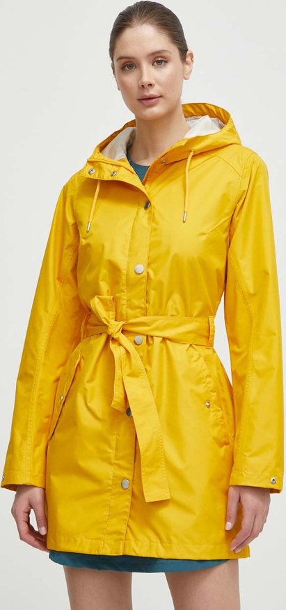 Żółta kurtka Helly Hansen w stylu casual przejściowa z kapturem