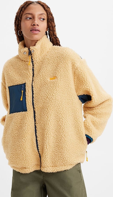 Żółta kurtka Levis bez kaptura z polaru w stylu casual