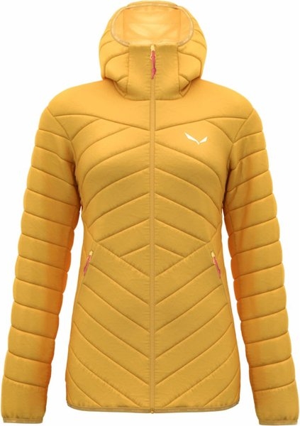 Żółta kurtka Salewa z kapturem krótka w sportowym stylu