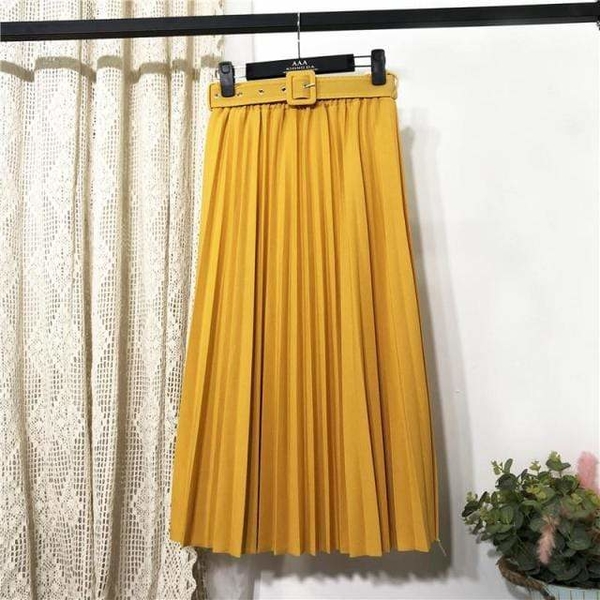 Żółta spódnica Parine.pl w stylu casual midi