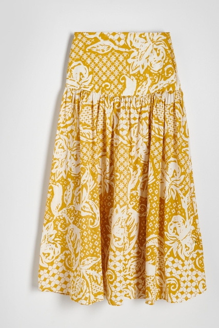 Żółta spódnica Reserved midi w stylu casual