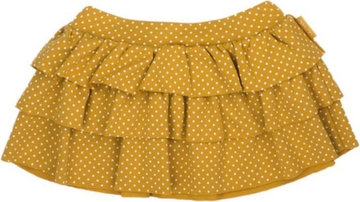Żółta spódniczka dziewczęca 5.10.15 w groszki z bawełny