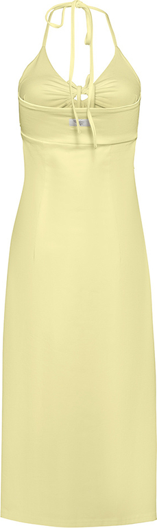 Żółta sukienka Byinsomnia prosta w stylu casual