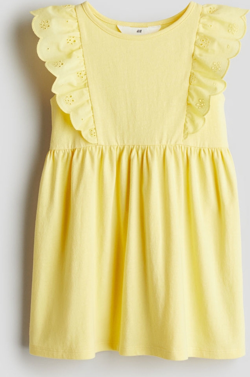 Żółta sukienka dziewczęca H & M z dżerseju