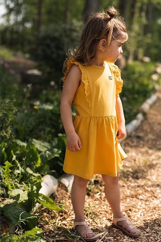 Żółta sukienka dziewczęca Koko Noko z bawełny
