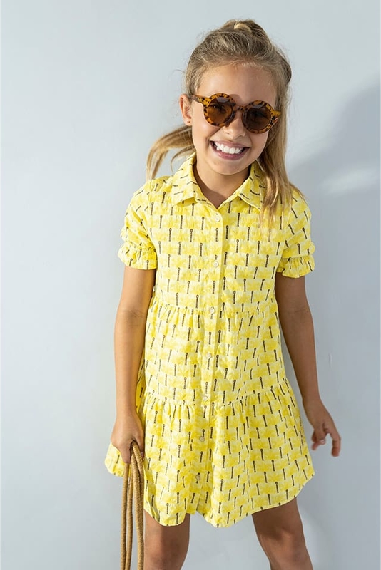 Żółta sukienka dziewczęca Like Flo z bawełny