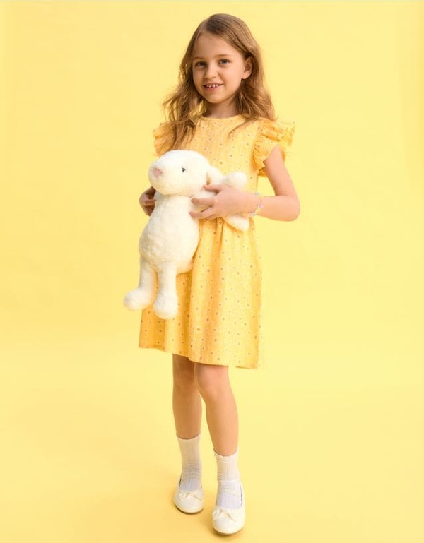 Żółta sukienka dziewczęca Sinsay z bawełny