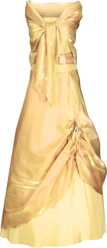 Żółta sukienka Fokus rozkloszowana maxi