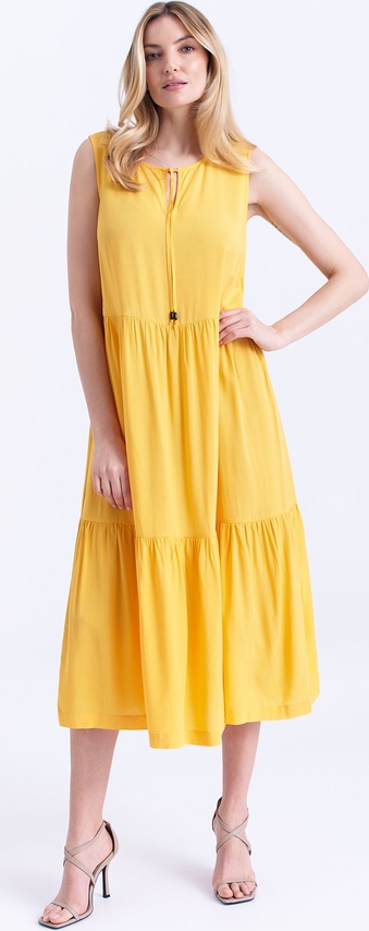 Żółta sukienka Greenpoint bez rękawów midi