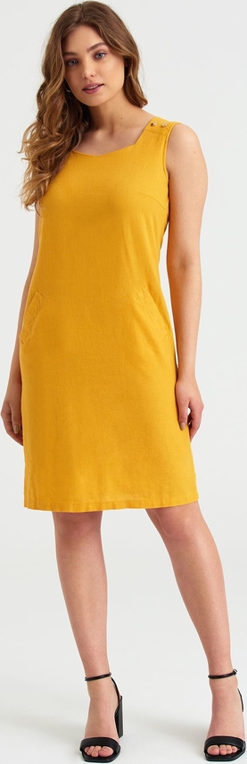 Żółta sukienka Greenpoint mini prosta bez rękawów