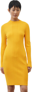 Żółta sukienka Marc O'Polo mini w stylu casual dopasowana