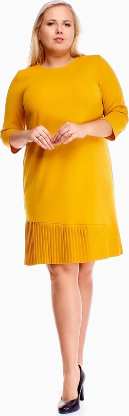 Żółta sukienka N/A z okrągłym dekoltem mini