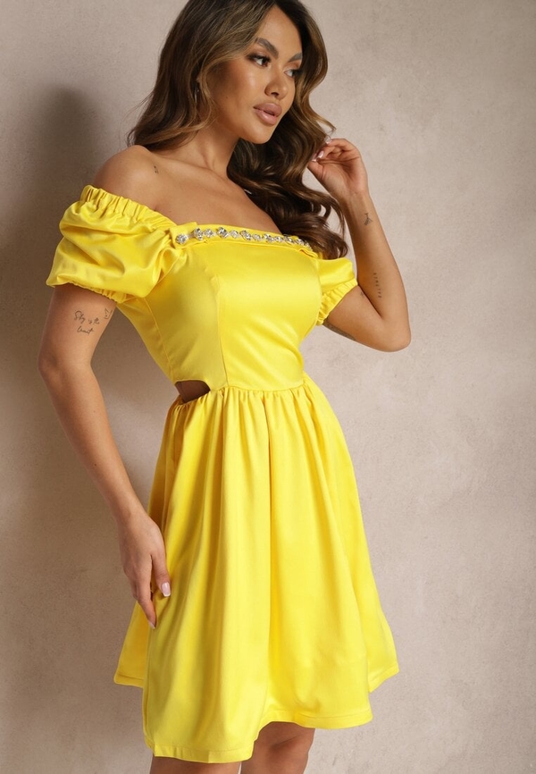 Żółta sukienka Renee hiszpanka mini