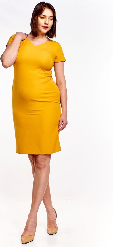 Żółta sukienka TAGLESS mini w stylu casual