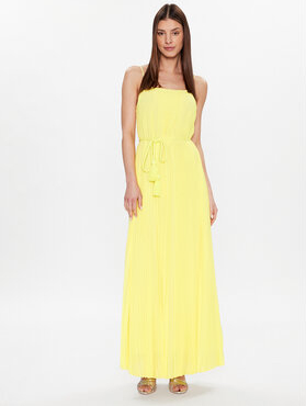 Żółta sukienka Twinset w stylu casual z dekoltem w kształcie litery v