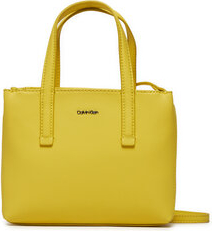 Żółta torebka Calvin Klein matowa duża na ramię