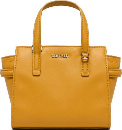 Żółta torebka Calvin Klein matowa na ramię duża