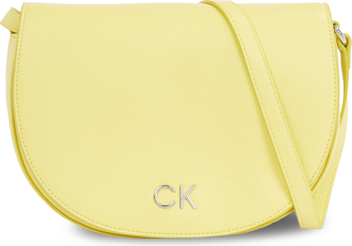 Żółta torebka Calvin Klein matowa średnia na ramię