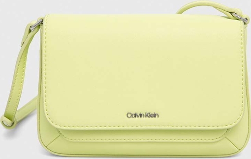 Żółta torebka Calvin Klein średnia na ramię